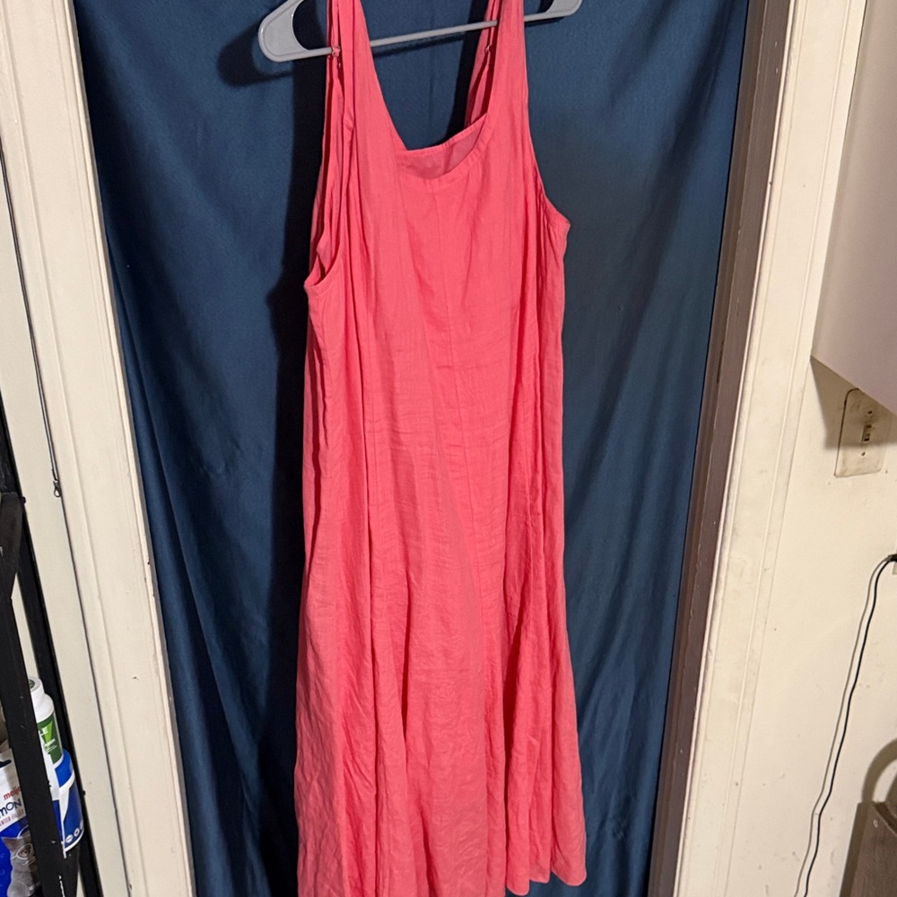 Eileen Fisher 3x Pink/Coral Sleeveless Maxi Dress
